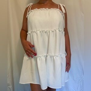HYFVE Babydoll Dress, White, Size Large
